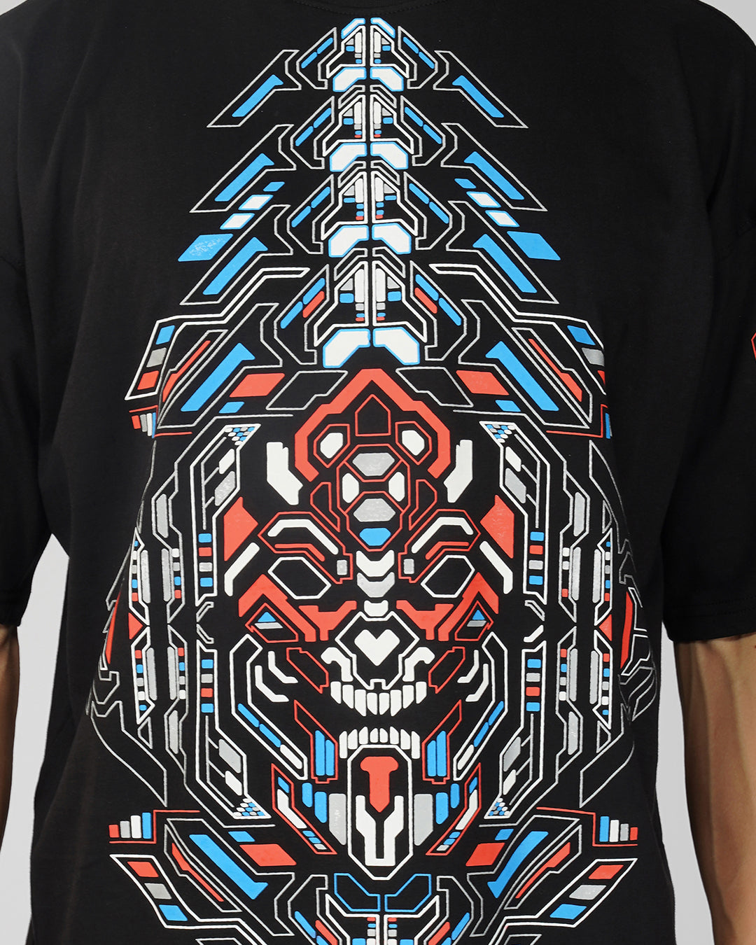 Cyberpunk Skull UV Reactive &amp; Glow in Dark Oversized T-Shirt