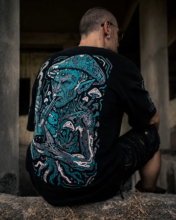 Ultra Tribe Shroom-Man UV Light Reactive Oversized T-Shirt