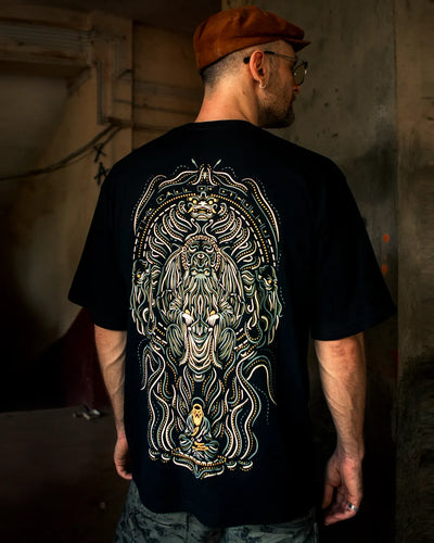 Ultra Tribe The Call of Cthulhu UV Reactive Oversized T-Shirt | Glow in the Dark